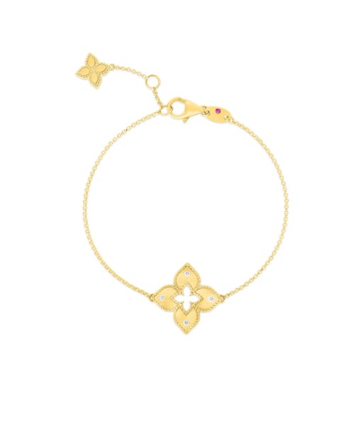 Roberto Coin 18k Yellow Gold Petite Venetian Princess Single Flower Station Bracelet plus qu'un jeu 