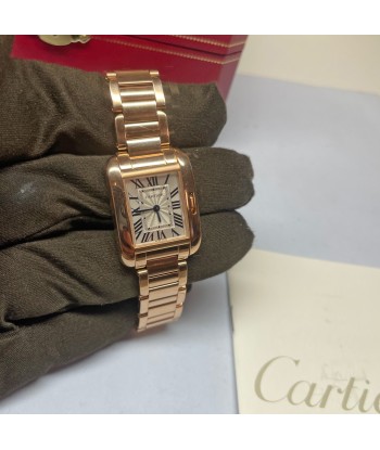 Pre-Owned Cartier Tank Anglaise 18k Rose Gold Quartz Watch W5310013 en ligne des produits 