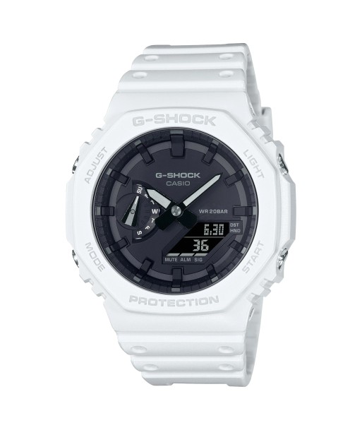 Casio G-Shock White Watch Black Dial CasiOak GA2100 Series GA2100-7A Le MVP de beaucoup