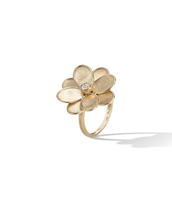 Marco Bicego 18k Gold Petali Small Flower Ring with a Diamond AB605 B Y français