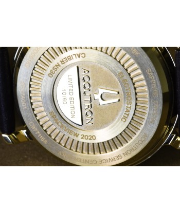 Accutron Spaceview 2020 ElectroStatic Gold Watch 2ES7A001 Limited Edition pas cher