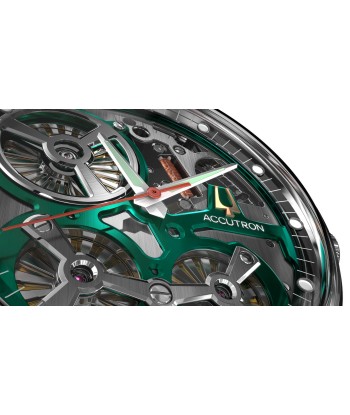 Accutron Spaceview 2020 ElectroStatic Silver Green Dial Watch 2ES6A001 paiement sécurisé