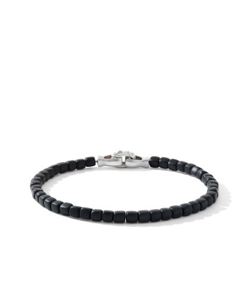 David Yurman Mens Spiritual Beads Cushion Bracelet with Black Onyx paiement sécurisé