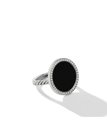 DY Elements Ring with Black Onyx and Pave Diamonds, 21MM en ligne des produits 