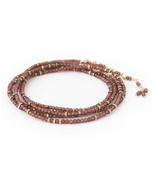 Anne Sportun Confetti Red Garnet Wrap Bracelet Necklace 34In B098G-CON-RD.GARNET Pour