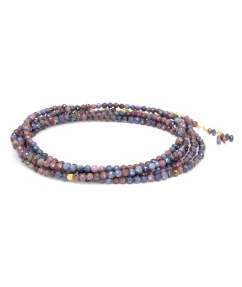 Anne Sportun Pink and Blue Sapphire Bead Wrap Bracelet Necklace 34 Inches B098G-PK/BL meilleur choix