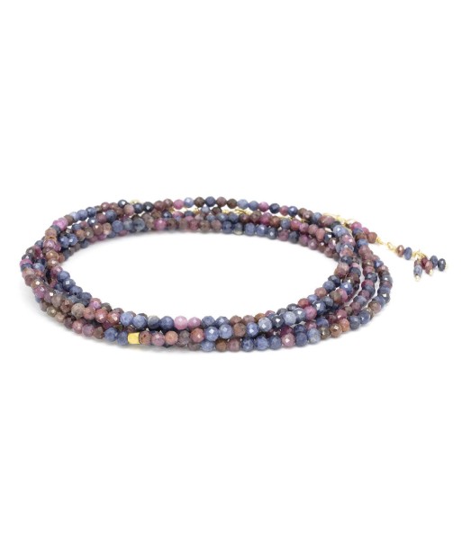 Anne Sportun Pink and Blue Sapphire Bead Wrap Bracelet Necklace 34 Inches B098G-PK/BL meilleur choix