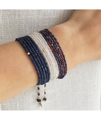 Anne Sportun Pink and Blue Sapphire Bead Wrap Bracelet Necklace 34 Inches B098G-PK/BL meilleur choix