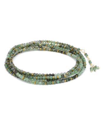 Anne Sportun Confetti Sakoda Emerald Wrap Bracelet Necklace 34 Inches B098G-CON.SAK.EM Les magasins à Paris