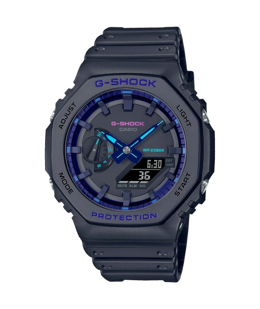 Casio G-Shock Black Carbon CasiOak Virtual World Blue Violet GA2100VB-1A Véritable concentré