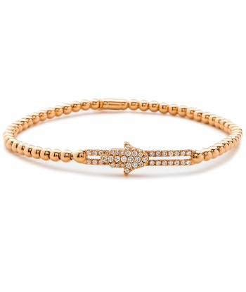 Hulchi Belluni Hamsa Bracelet Pave Diamond Moveable Station Rose Gold Stretch Stackable à prix réduit toute l'année