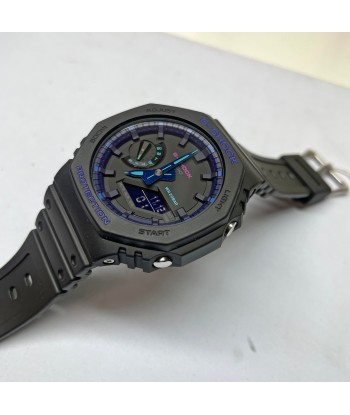 Casio G-Shock Black Carbon CasiOak Virtual World Blue Violet GA2100VB-1A Véritable concentré