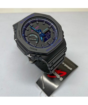 Casio G-Shock Black Carbon CasiOak Virtual World Blue Violet GA2100VB-1A Véritable concentré