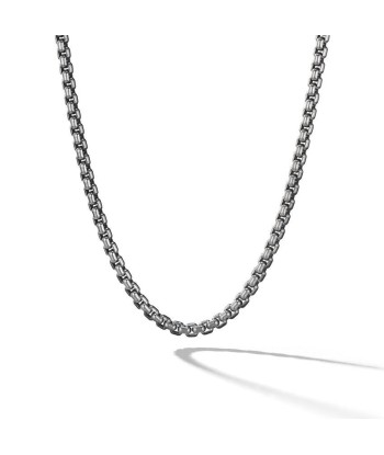 David Yurman Darkened Steel Box Chain Necklace 4MM en ligne des produits 