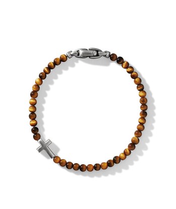 David Yurman Spiritual Beads Cross Station Bracelet with Tigers Eye Amélioration de cerveau avec