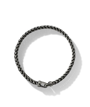 David Yurman Woven Box Chain Bracelet in Steel and Black de l' environnement