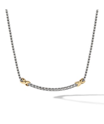 David Yurman Petite X Bar Necklace with 18K Yellow Gold Dans la société mordern