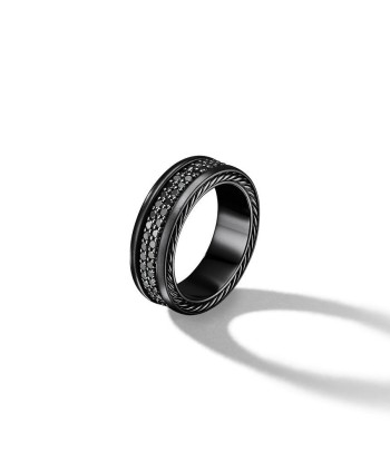 David Yurman Streamline Two Row Band in Black Titanium with Black Diamonds Vous souhaitez 