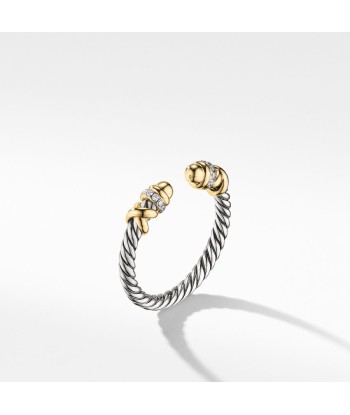 David Yurman Petite Helena Open Ring with 18K Yellow Gold Domes and Diamonds de technologie