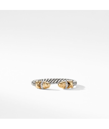 David Yurman Petite Helena Open Ring with 18K Yellow Gold Domes and Diamonds de technologie