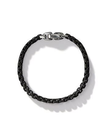 David Yurman Mens Darkened Silver Box Chain Bracelet prix pour 