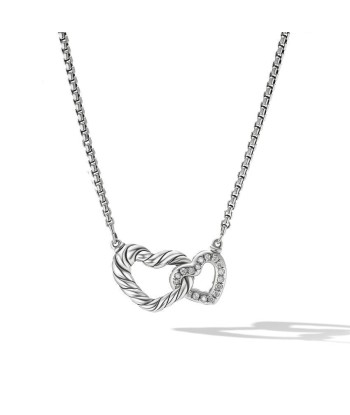 David Yurman Cable Collectibles Double Heart Necklace with Diamonds Toutes les collections ici