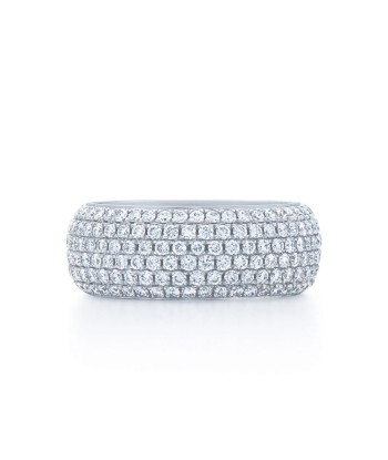 18k White Gold 6-Row "Moonlight" Pave Diamond Eternity Band Amélioration de cerveau avec