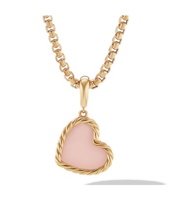 DY Elements Heart Amulet in 18K Yellow Gold with Pink Opal À commander