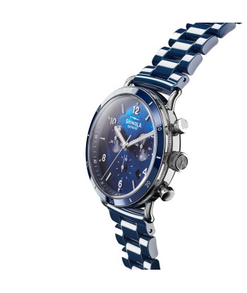 Shinola Canfield Sport 40MM Blue Mother of Pearl Chronograph Cobalt Blue Ceramic Bracelet Watch du meilleur 