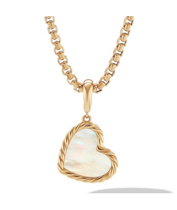 DY Elements Heart Amulet in 18K Yellow Gold with Mother of Pearl Les êtres humains sont 