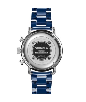 Shinola Canfield Sport 40MM Blue Mother of Pearl Chronograph Cobalt Blue Ceramic Bracelet Watch du meilleur 