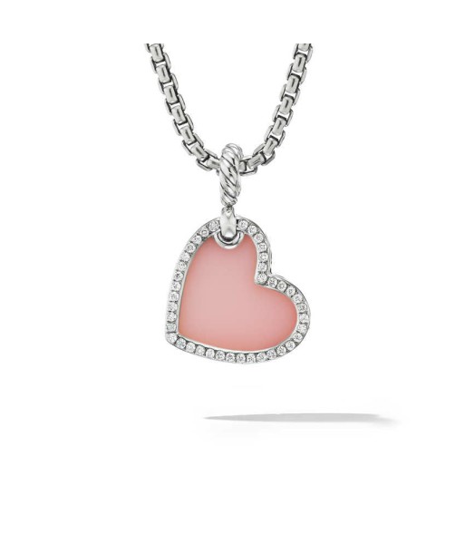 DY Elements Heart Amulet with Pink Opal and Pave Diamonds, 19MM Economisez 