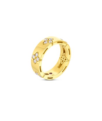 Roberto Coin 18k Yellow Gold Medium Width Verona Diamond Band 8882968AY65X Paris Déstockage Promo