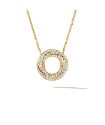 David Yurman 15.5MM Pave Crossover Pendant Necklace in 18K Yellow Gold with Diamonds suggérées chez