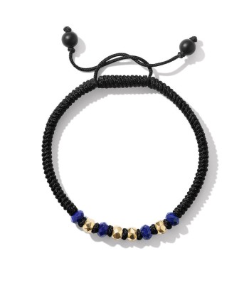 David Yurman Men's Fortune Woven Black Nylon Bracelet with Black Onyx and 18k Yellow Gold Les êtres humains sont 