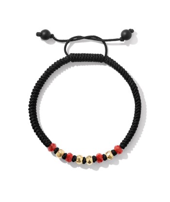 David Yurman Men's Fortune Woven Black Nylon Bracelet with Black Onyx and 18k Yellow Gold Les êtres humains sont 