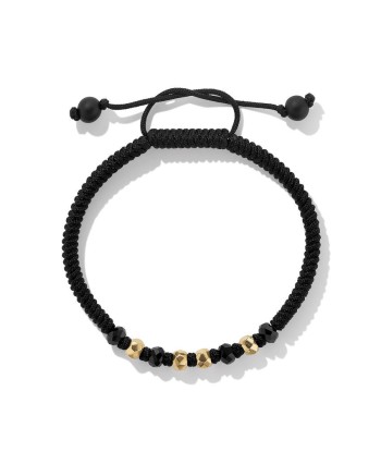 David Yurman Men's Fortune Woven Black Nylon Bracelet with Black Onyx and 18k Yellow Gold Les êtres humains sont 