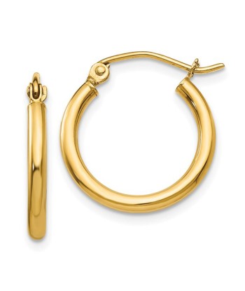 14k Yellow Gold Lightweight Tube Hoop Earrings Jusqu'à 80% De Réduction