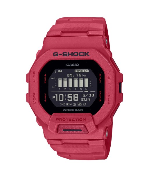 CASIO G-Shock GBD200RD-4 Burning Red Watch Power Trainer Square pas cher 