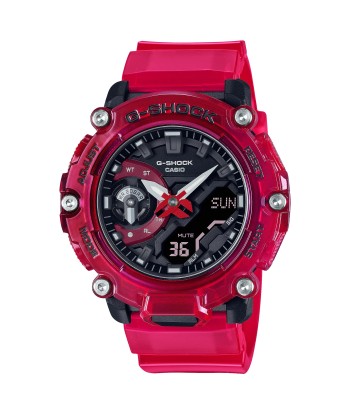 CASIO G-Shock GA2200SKL-4A Sound Waves Skeleton Translucent Red Watch paiement sécurisé