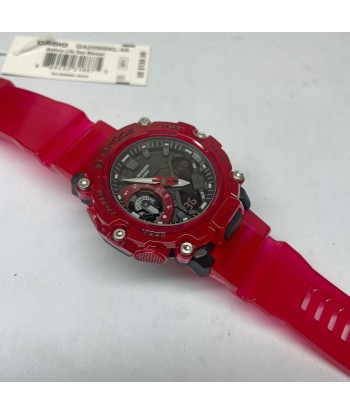 CASIO G-Shock GA2200SKL-4A Sound Waves Skeleton Translucent Red Watch paiement sécurisé