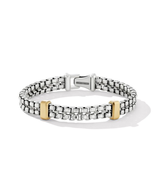 David Yurman Gents Double Box Chain Bracelet with 18K Yellow Gold Profitez des Offres !