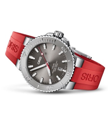 Oris 43.5MM Aquis Date Relief Grey Dial Red Rubber Watch Vous souhaitez 