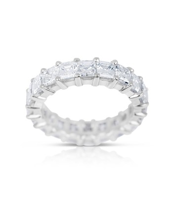 Platinum Asscher Cut Eternity Diamond Band 5.43cts Découvrez la collection