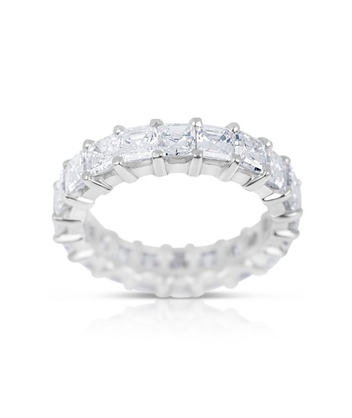 Platinum Asscher Cut Eternity Diamond Band 5.43cts Découvrez la collection