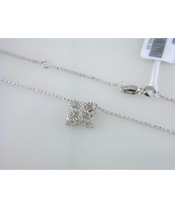 Roberto Coin Princess Flower Necklace Medium Diamond Pendant 18kt prix