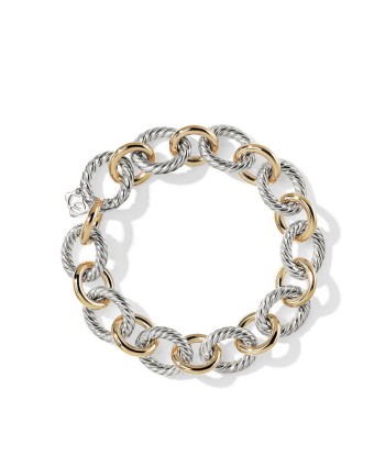 David Yurman Oval Large Link Bracelet with Gold brillant des détails fins