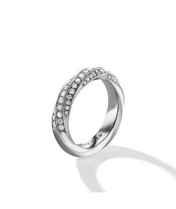 David Yurman Cable Edge Band Ring in Recycled Sterling Silver with Pave Diamonds offre 