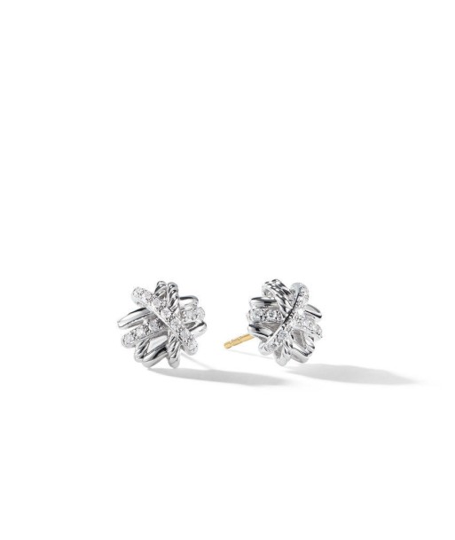 David Yurman Crossover Earrings with Diamonds in Sterling Silver Amélioration de cerveau avec