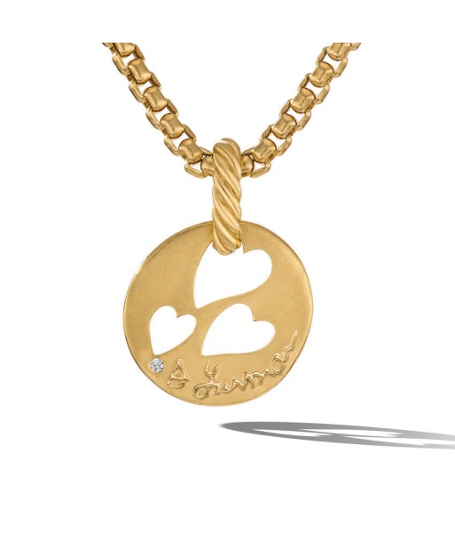 DY Elements Open Hearts Pendant in 18K Yellow Gold with Diamonds pas cher chine